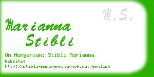 marianna stibli business card